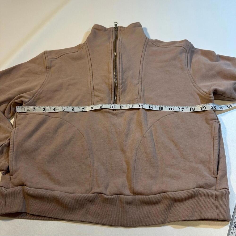 Everlane Size S The Track 100% Organic Cotton Half Zip Champagne Sweatshirt - Picture 5 of 10